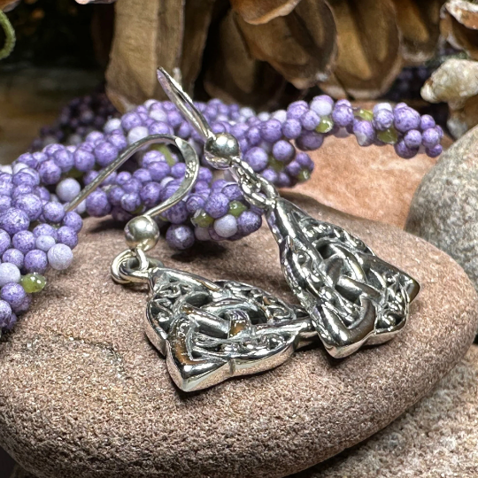 Celtic Triquetra Earrings in Sterling Silver — view 7