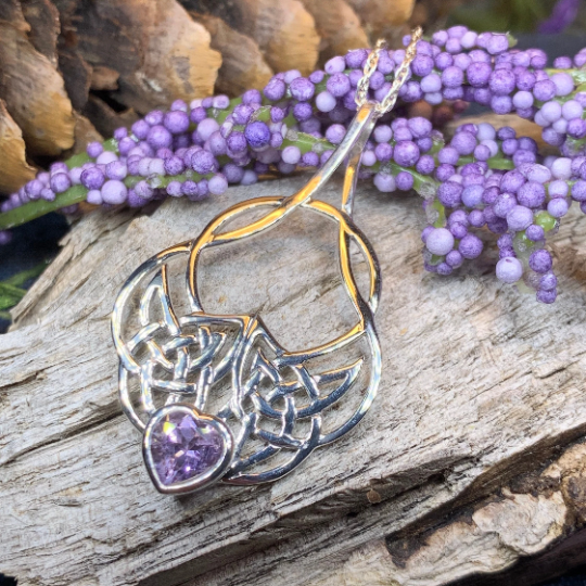 Endless Love Celtic Knot Necklace in Sterling Silver — view 3