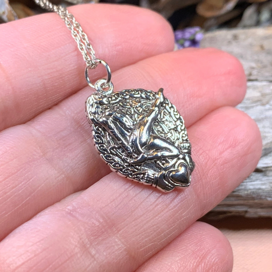 Claddagh Irish Dancer Necklace in Sterling Silver — view 8