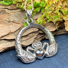 Load image into Gallery viewer, Swan Claddagh Necklace
