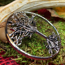 Load image into Gallery viewer, Pewter Tree of Life Brooch

