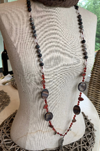 Load image into Gallery viewer, Red Skies Feather Long Necklace
