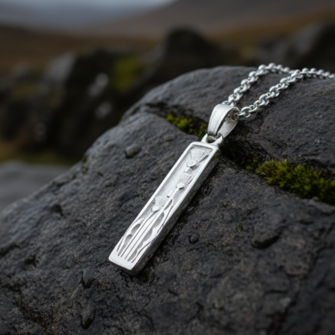 Mairi Triple Thistle Necklace - Handmade in Scotland