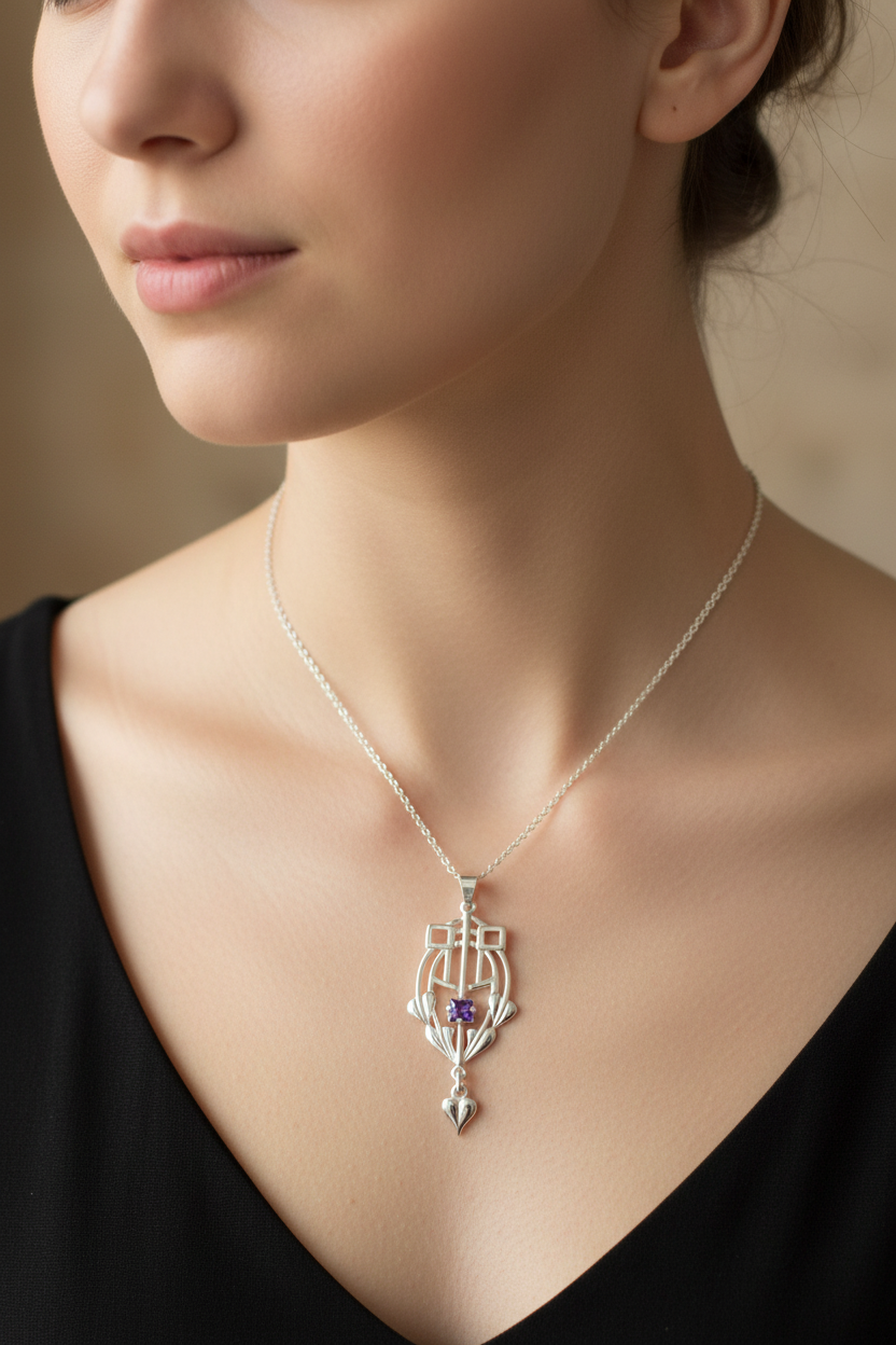 Scottish Mackintosh Thistle Necklace - Handmade in Scotland — view 5