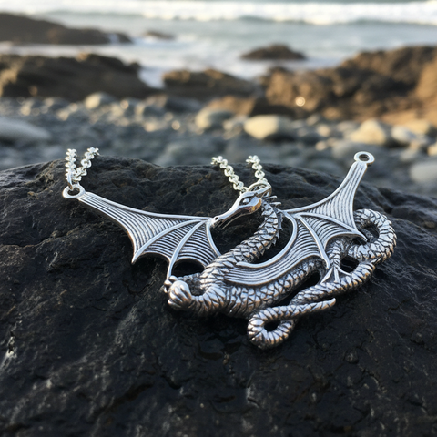 Load image into Gallery viewer, Saga Dragon Necklace in Sterling Silver
