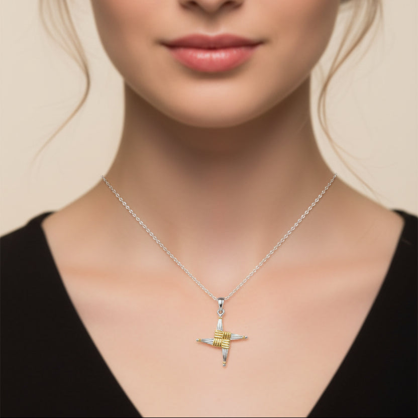 Irish Saint Brigid Cross Necklace - Handmade in Ireland