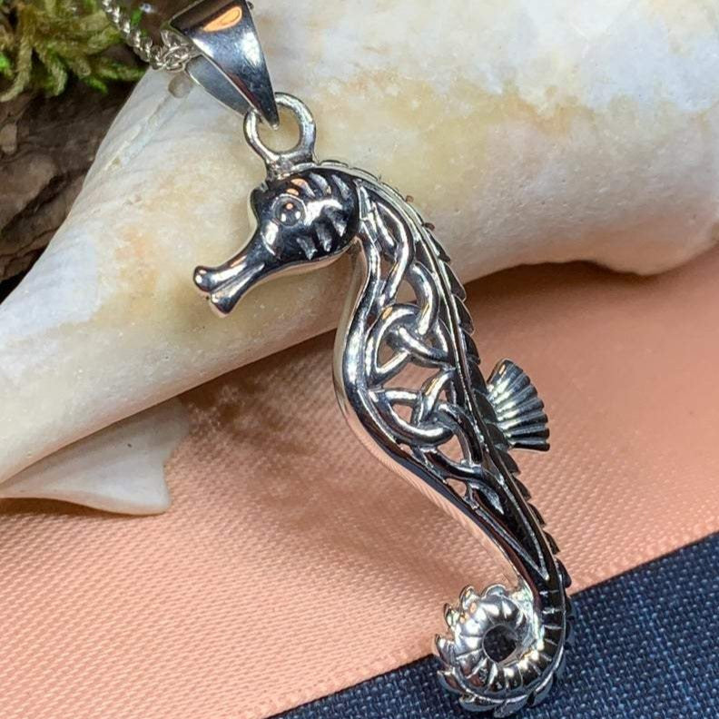 Serendipity Celtic Seahorse Necklace – Celtic Crystal Design Jewelry