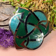 Load image into Gallery viewer, Enamel Celtic Knot Brooch

