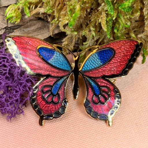 Enamel Butterfly Brooch
