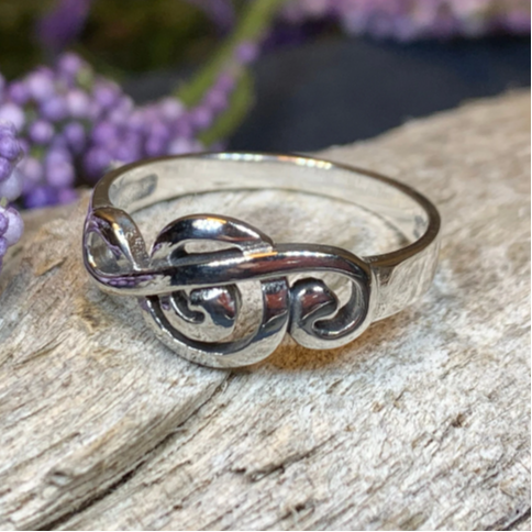 Music Note Ring in sterling silver