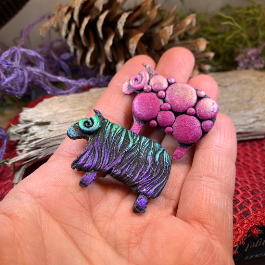 Lovable Sheep Brooch - Handmade in Scotland — view 4