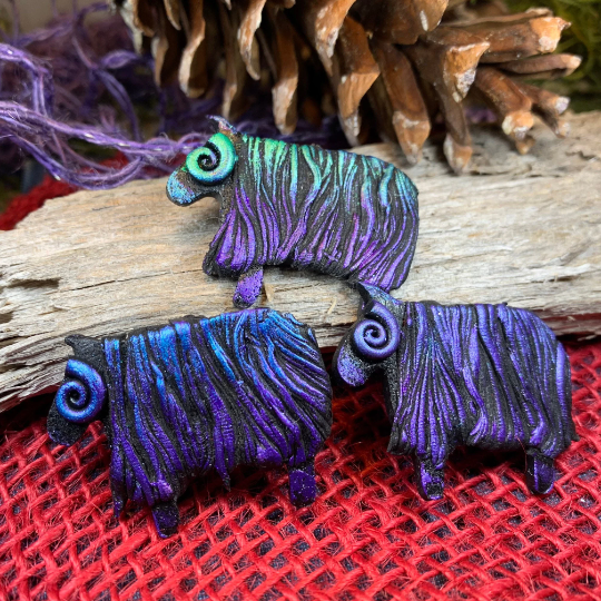 Lovable Sheep Brooch - Handmade in Scotland — view 3