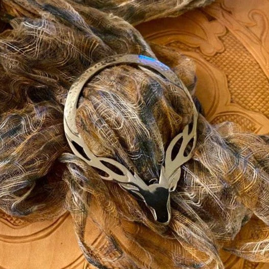 Pewter Stag Scarf Ring - Handmade in Scotland