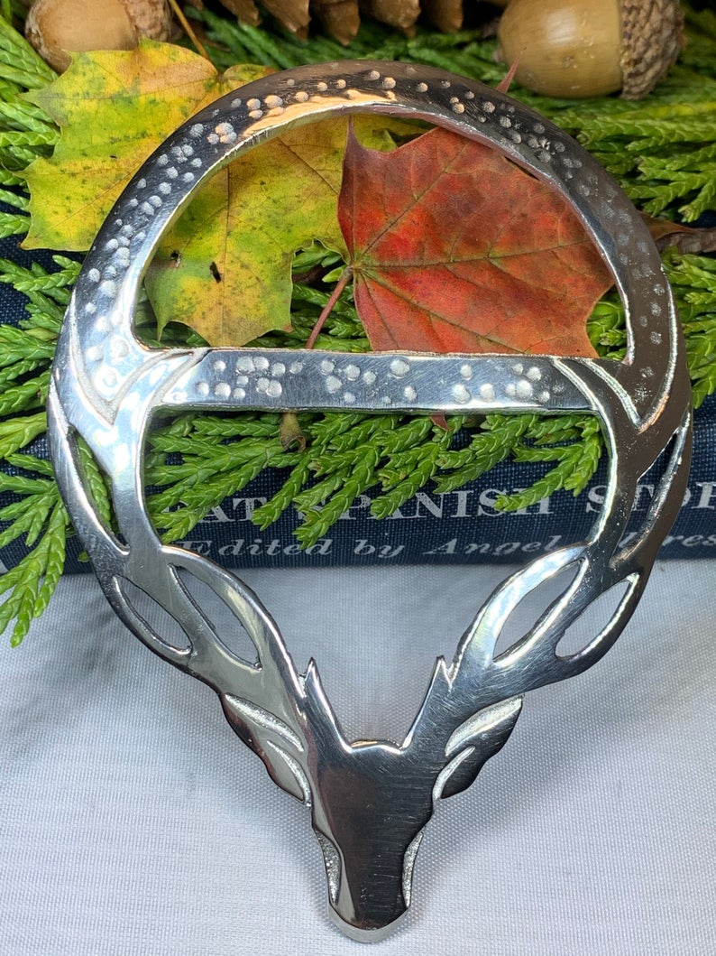 Pewter Stag Scarf Ring - Handmade in Scotland