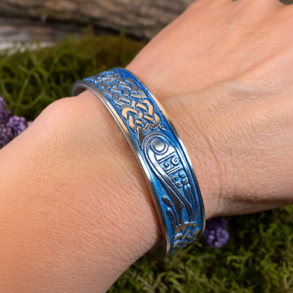 Celtic Raven Cuff Bracelet — view 6