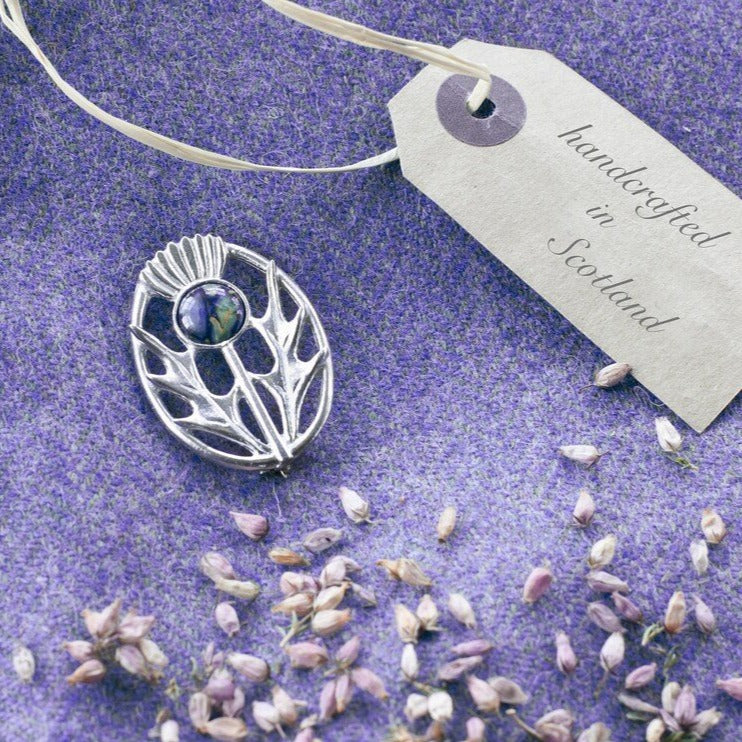 Scottish Heathergems Thistle Brooch - Handmade in Scotland — view 5