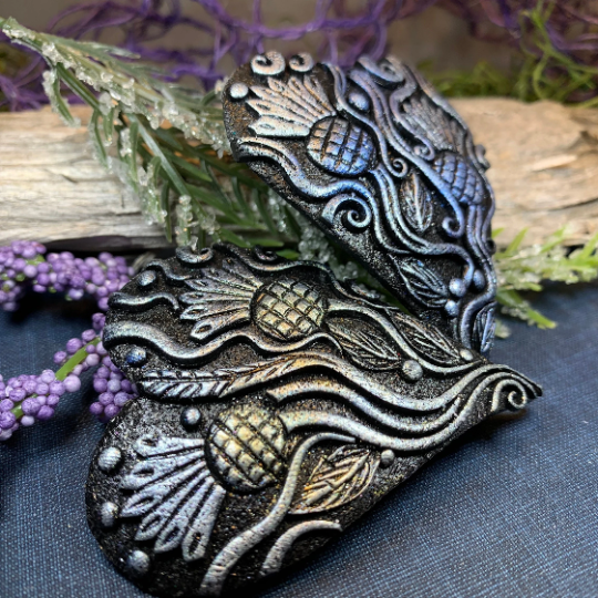 Double Thistle Love Brooch - Handmade in Scotland