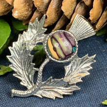 Load image into Gallery viewer, Pewter Heathergems Thistle Brooch
