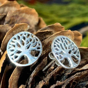 Tree of Life Stud Silver Earrings