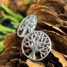 Load image into Gallery viewer, Tree of Life Stud Silver Earrings
