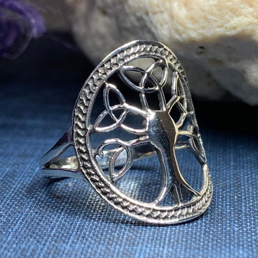 Enchanted Celtic Tree of Life Ring in Sterling Silver