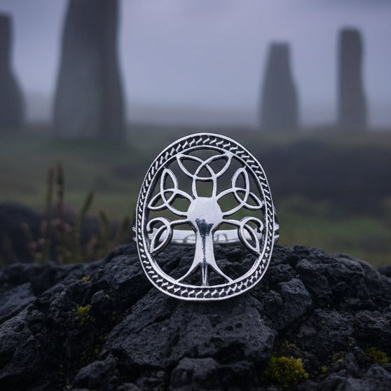 Enchanted Celtic Tree of Life Ring in Sterling Silver