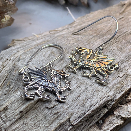 Welsh Dragon Earrings — view 3