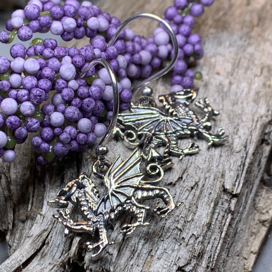 Welsh Dragon Earrings — view 2