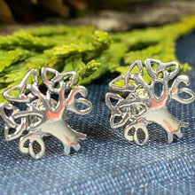 Load image into Gallery viewer, Silver Tree of Life Stud Earrings
