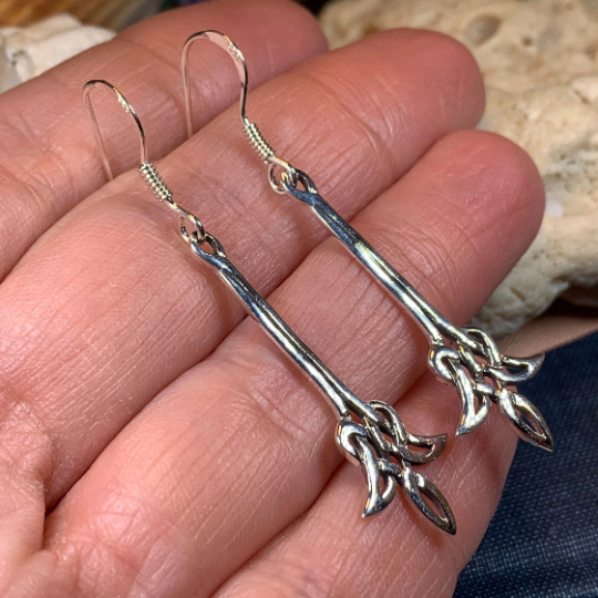 Celtic Flame Earrings in Sterling Silver