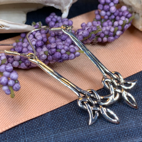 Celtic Flame Earrings in Sterling Silver