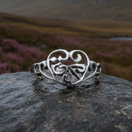 Celtic Knot Heart Ring in sterling silver