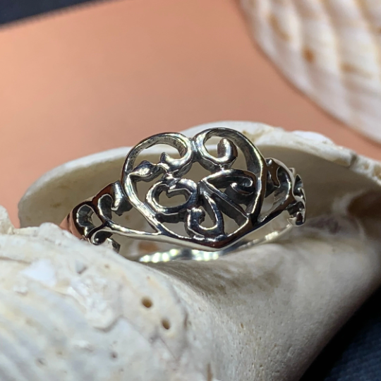 Celtic Knot Heart Ring — view 6