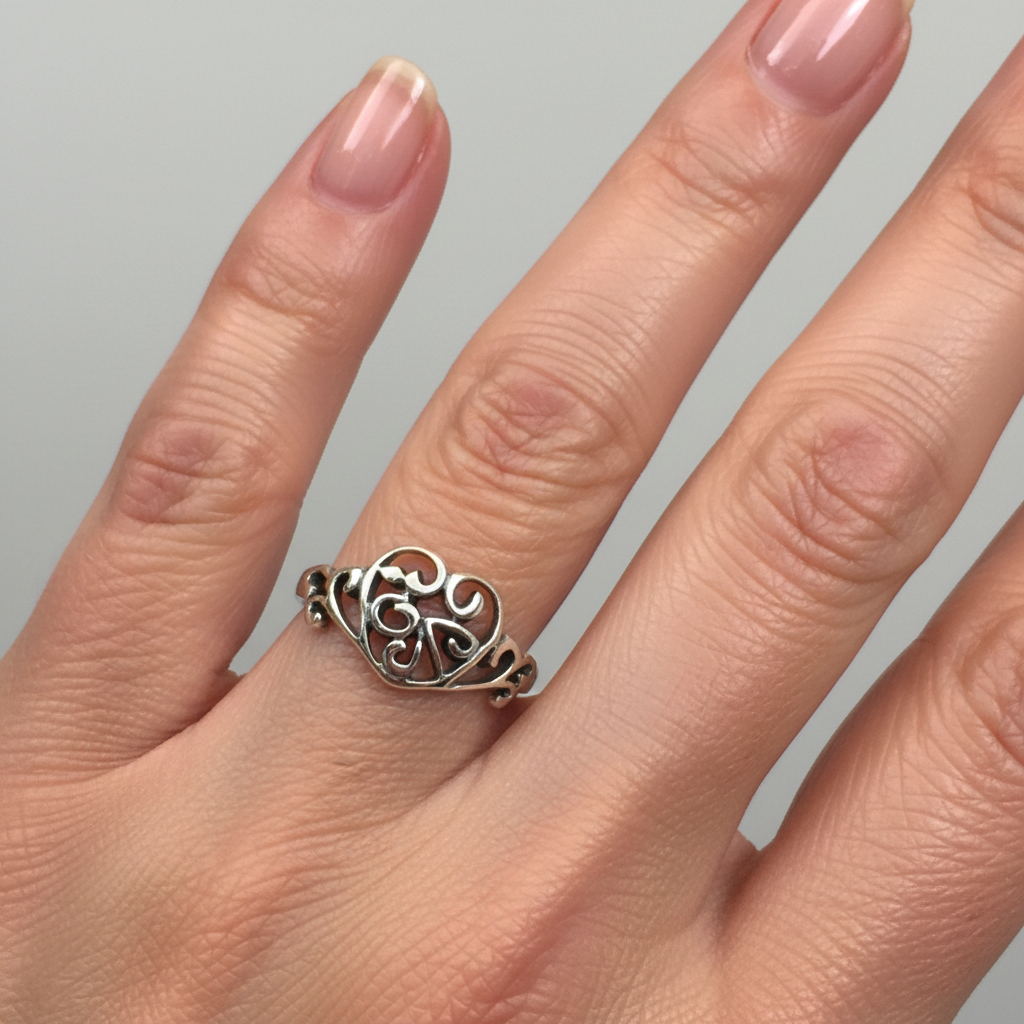 Celtic Knot Heart Ring — view 5
