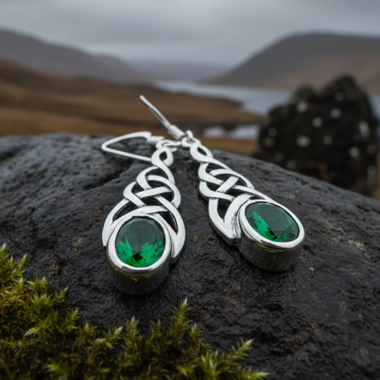 Ciara Celtic Knot Earrings in Sterling Silver