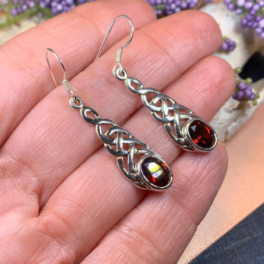 Ciara Celtic Knot Earrings in Sterling Silver — view 9