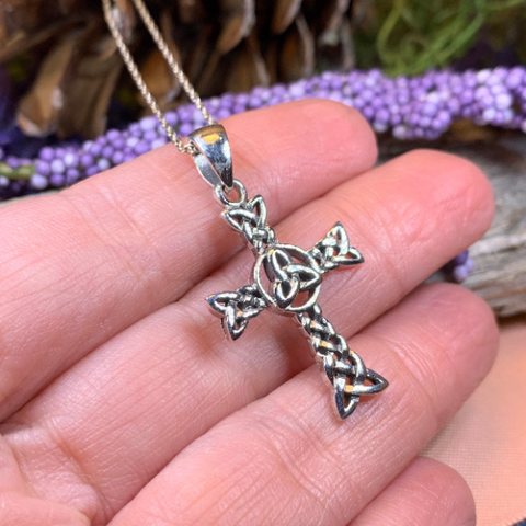 Load image into Gallery viewer, Trinity Knot Celtic Cross Necklace
