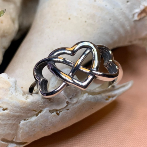Milis Celtic Heart Ring in Sterling Silver — view 3