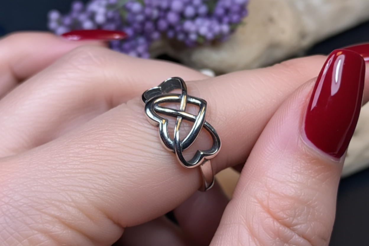 Milis Celtic Heart Ring in Sterling Silver — view 6