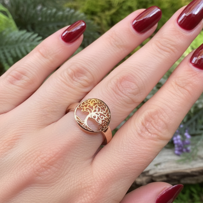 Rose Tree of Life Ring — view 5