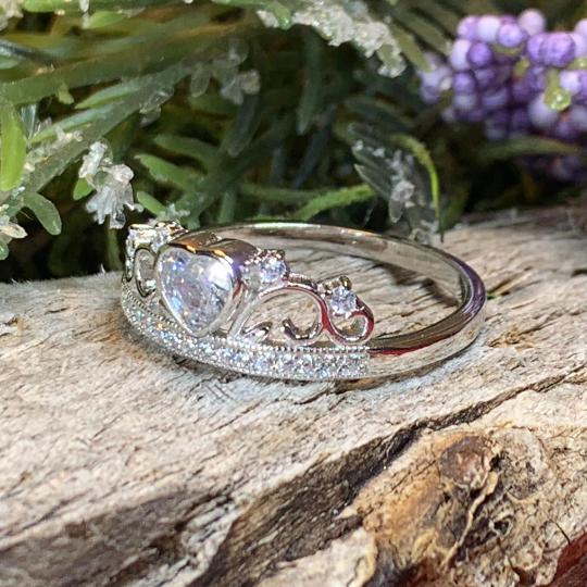 18K White Gold 1ct Princess Cut Pink Moissanite Crown Engagement Ring from  Black Diamonds New York